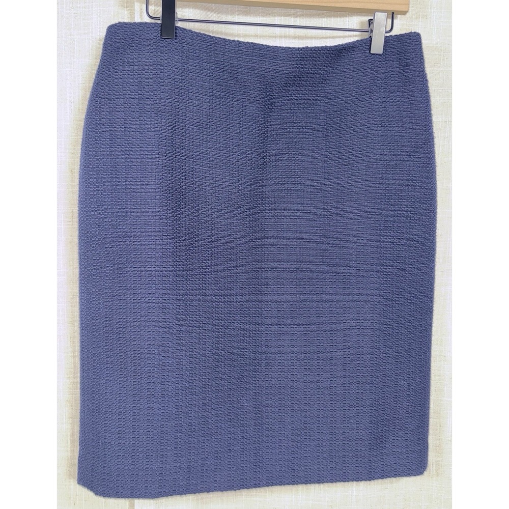 Talbots Tweed A-Line Skirt Women's 10 Navy Blue Lined Career